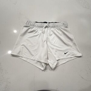 Nike Women's Small White Running Shorts 5" Dri-Fit Athletic